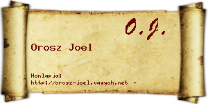 Orosz Joel névjegykártya